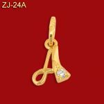 Złota zawieszka literka z cyrkonią "A" ZJ-24