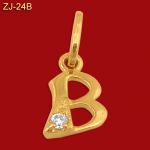 Złota zawieszka literka z cyrkonią "B" ZJ-24