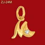Złota zawieszka literka z cyrkonią "M" ZJ-24